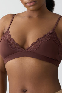 Coffee Daily Solid Color Lace Bustiers