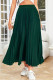 Green Casual Solid Color Patchwork Pleated A Line Plus Size 