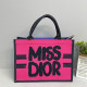 Pink Purple Casual Letters Patchwork Zipper Contrast Bags
