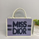 Purple And White Casual Letters Patchwork Zipper Contrast Bags