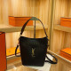 Black Casual Solid Color Patchwork Metal Accessories Trim Texture Bags
