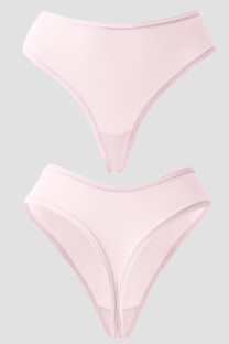 Pink Daily Solid Color Patchwork Lingerie