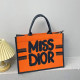 Orange Casual Letters Patchwork Contrast Bags