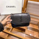 Black Casual Solid Color Patchwork Chains Texture Bags