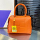 Orange Daily Letters Zipper Embossed Bags