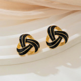 Black Daily Contrast Earrings