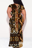 White Sexy Snakeskin Print Leopard With Belt Contrast V Neck Printed Plus Size Dresses