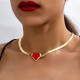 Gold Daily Heart Shaped Contrast Necklaces