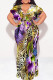Leopard Print Sexy Snakeskin Print Leopard With Belt Contrast V Neck Printed Plus Size Dresses