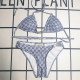 Gray Blue Sexy Letters Strap Design Swimwears