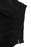 White Casual Solid Color Hollow Out Pocket Patchwork Regular Mid Waist Pencil Patchwork Bottoms