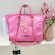 Pink Street Letters Gradient Patchwork Zipper Contrast Bags