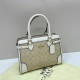 White Apricot Casual Letters Patchwork Zipper Contrast Bags