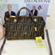 Brown Casual Letters Patchwork Zipper Contrast Bags