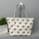 White Street Cartoon Print Patchwork Zipper Bags