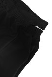 White Casual Solid Color Hollow Out Pocket Patchwork Regular Mid Waist Pencil Patchwork Bottoms