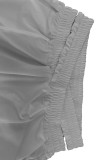 White Casual Solid Color Hollow Out Pocket Patchwork Regular Mid Waist Pencil Patchwork Bottoms