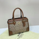 Brown Casual Letters Patchwork Zipper Contrast Bags