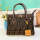 Brown Casual Letters Patchwork Zipper Contrast Bags