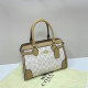 White Khaki Casual Letters Patchwork Zipper Contrast Bags
