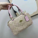 Apricot Pink Street Letters Patchwork Zipper Contrast Bags