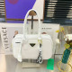 White Casual Solid Color Patchwork Zipper Adjustable Bags