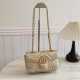 Champagne Street Solid Color Patchwork Metal Accessories Trim Texture Bags