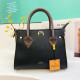 Black Casual Solid Color Patchwork Zipper Contrast Bags