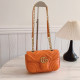 Orange Street Solid Color Patchwork Metal Accessories Trim Texture Bags