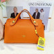 Orange Casual Solid Color Patchwork Zipper Texture Bags