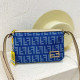 The cowboy blue Street Letters Patchwork Zipper Contrast Adjustable Bags