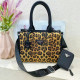 Leopard Print Street Leopard Patchwork Zipper Adjustable Bags