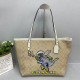Apricot Street Graffiti Print Letters Patchwork Zipper Bags