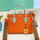 Orange Street Letters Gradient Patchwork Zipper Bags
