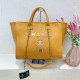 Yellow Street Letters Gradient Patchwork Zipper Contrast Bags