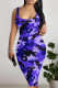Camouflage Sexy Camouflage Print Leopard Contrast U Neck Printed Dresses