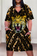 Leopard Print Casual Animal Print Chain print Pocket Contrast V Neck Printed Plus Size Dresses