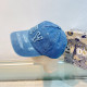 Baby Blue Casual Letters Distressed Patch Hat