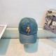 Dark Blue Street Cartoon Embroidered Distressed Hat