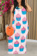 Pink Sexy Graffiti Print Letters Contrast O Neck Printed Dresses