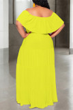 Black Sexy Solid Color Ruffle Off Shoulder Long Dresses