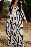 Green Casual Floral Print Pocket Contrast V Neck Printed Dresses