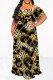 Black Sexy Leopard Print Gradient Chain print Ruffle Contrast Off Shoulder Printed Dresses