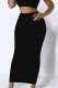 Black Casual Solid Color Skinny High Waist Solid Color Bottoms