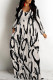 Apricot Casual Floral Print Pocket Contrast V Neck Printed Dresses