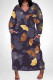 Dark Purple Casual Flowers Love Print Pocket Contrast V Neck Printed Plus Size Dresses