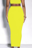 Blue Casual Solid Color Skinny High Waist Solid Color Bottoms