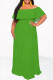 Green Sexy Solid Color Ruffle Off Shoulder Long Dresses