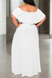 Black Sexy Solid Color Ruffle Off Shoulder Long Dresses
