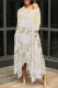 Gradient Color Casual Letter Print Gradient Pocket Irregular O Neck Irregular Dresses